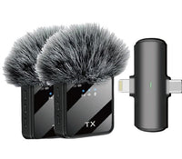 ClearVoice Lavalier Mic wireless clip-on microphone with windshields and adapter for content creators.