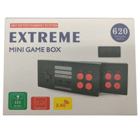 RetroPlay Mini Console remote controllers stacked, showcasing portable retro gaming design and classic game buttons.