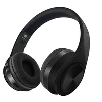 SoundMax Wireless Headphones in black and red design with cushioned ear pads for comfort and immersive sound quality.