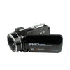 CrystalShot HD Camera showing a digital camera with microphone and flip screen capturing high-definition images.