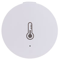 ClimateSense Smart Sensor front view showing temperature icon for wireless monitoring of climate.