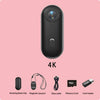 ActionForce 4K Sport Cam with accessories including side bracket, waterproof housing, and cycling stand.